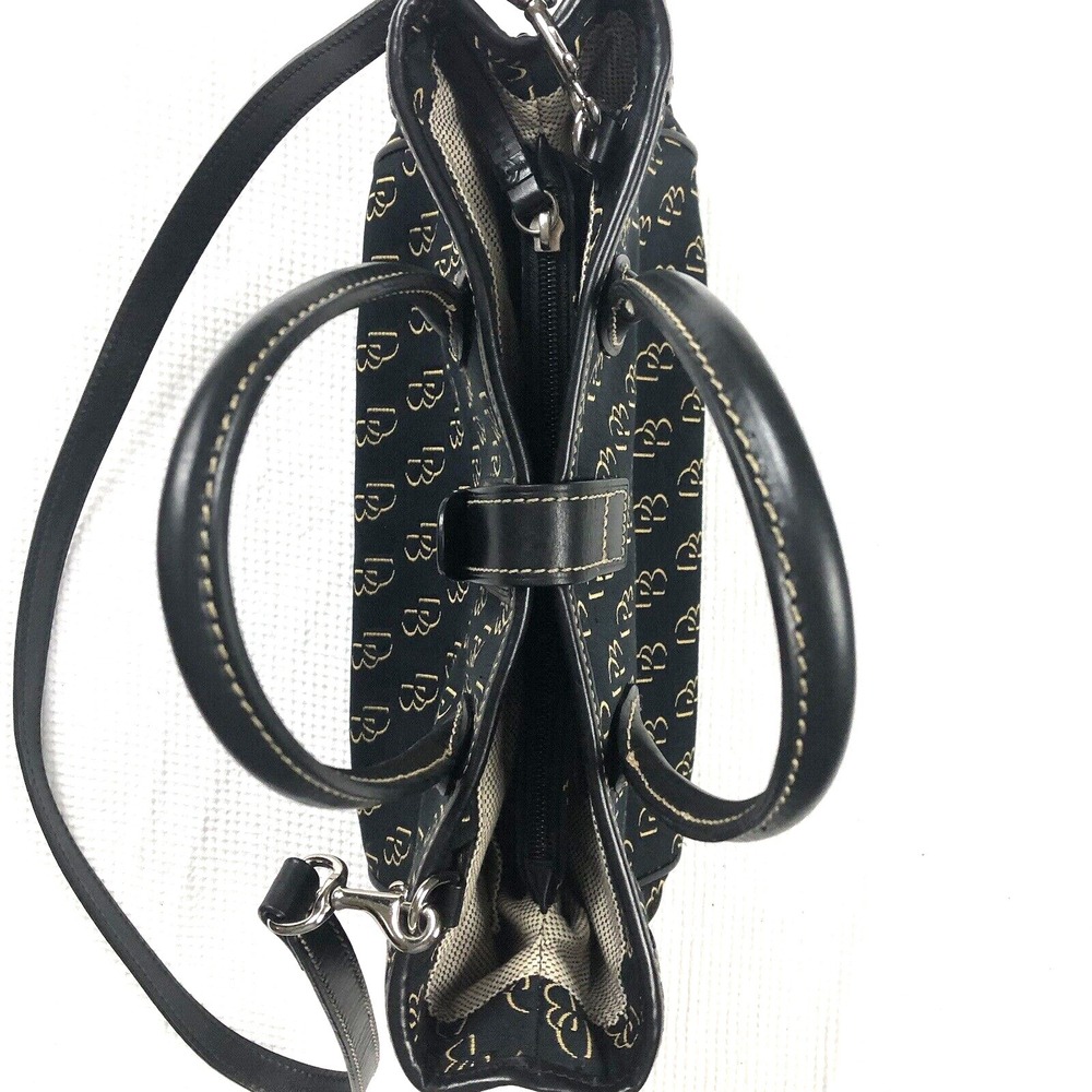 DOONEY & BOURKE Shadow Signature Shoulder Hand Bag Black Gold removable strap - Picture 6 of 16